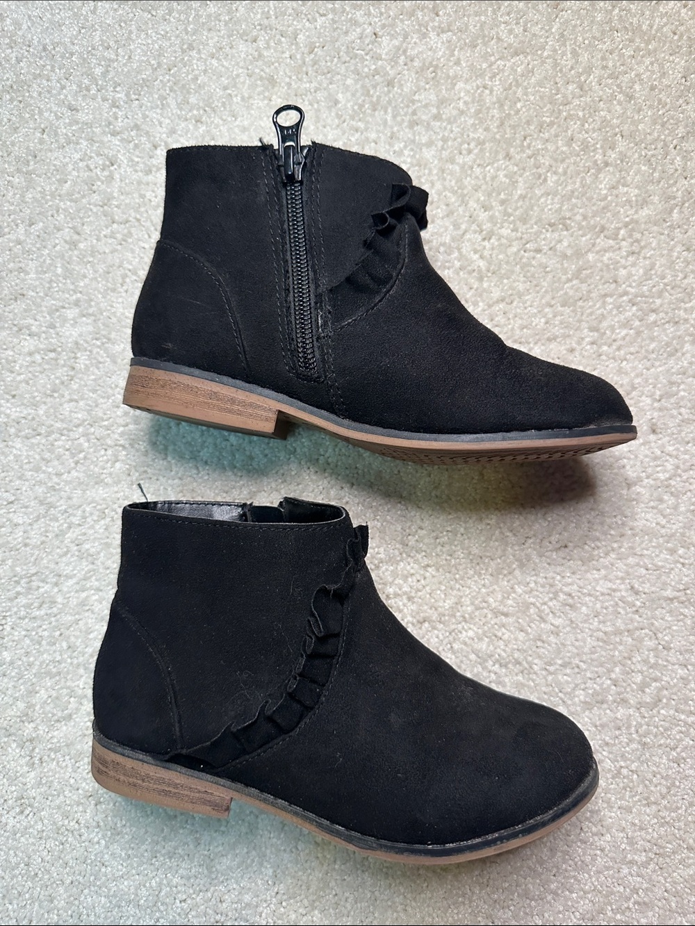 Cat & Jack Black Ruffle Ankle Boots for Kids